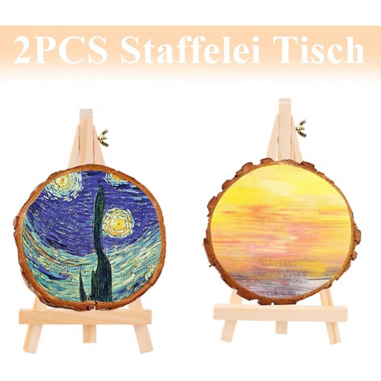 2 PCS Mini Table Easels 18 x 24 cm Wooden 