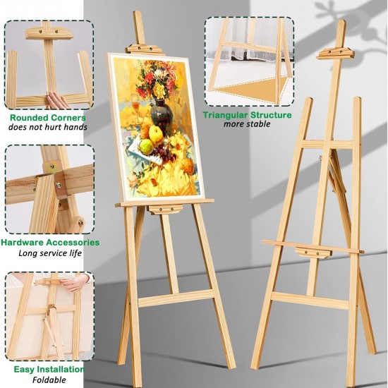 175cm Stand Beech Wood Easel Holder