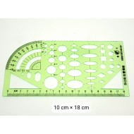 Stancel ruler, geometric shapes 10 cm * 18 cm