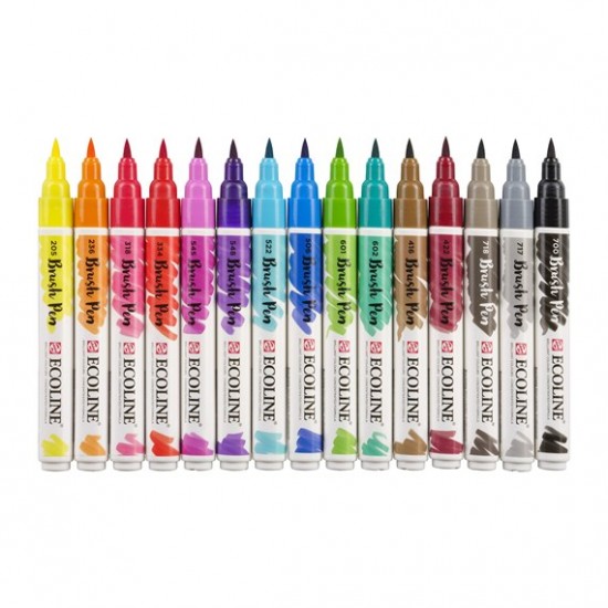 قلم فرشاة 15 لون مائية سائل إيكولين من رويال تالنس