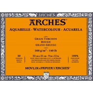 ARCHES WATERCOLOR 300 GSM ROUGH GRANA TORCHON BLOCKS GLUED 4 SIDES 20 SHEETS 100% COTTON PAPER