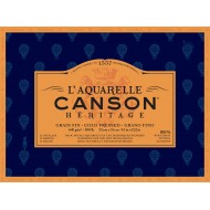 CANSON 31*23 ® HÉRITAGE AQUARELLE 640 GSM COLD PRESSED BLOCKS GLUED 4 SIDES 12 SHEETS 100% COTTON PAPER