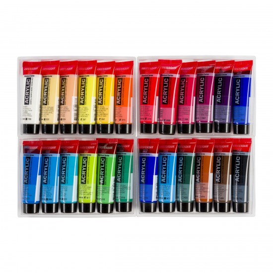 ACRYLIC 24 X 20 ML TUBES AMSTERDAM STANDARD SERIES PAINTS - OF ROYAL TALENS -