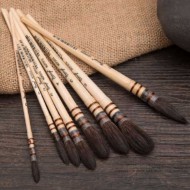 فرش شعر سنجاب طبيعي الأحترافية شعر كثيف للألوان المائية