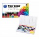 مجموعة الوان مائية 48 لون شفافة حجرية عالية الجودة مع 2 فرشاة قلم وإسفنجة