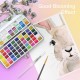 مجموعة الوان مائية 72 لون شفافة حجرية  عالية الجودة مع فرشاة وقلم وإسفنجة علبة المنيوم فاخرة