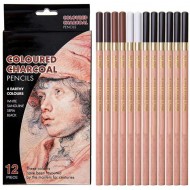 Drawing Set, 12Pcs Coloured Charcoal Pencils