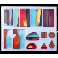 قالب اشكال اكسسوارات مستطيلات وقلب سيليكون للرزن