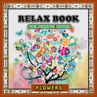 كراسة تلوين ريلاكس مجموعة الزهور + كراسة جيب دائرية بورق اسود مبدعة