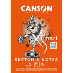 دفتر رسم A4 اكس سمارت سكتش ونوت مصمغ 90غم 50و CANSON  دفتر رسم A4 اكس سمارت سكتش ونوت مصمغ 90غم 50و CANSON