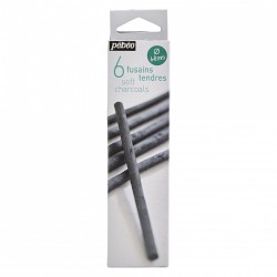 Charcoal sticks 6 pcs size 6-8 mm soft