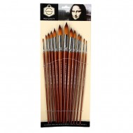 13 Piece Mona Lisa Round Brush Set Long Stick
