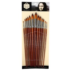 13 Piece Mona Lisa Round Brush Set Long Stick