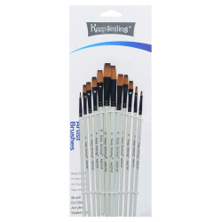 Artist Flat Brush Set of 12 pcs