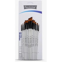 Keep Smiling Chisel Brush Set Of 12 Pcs