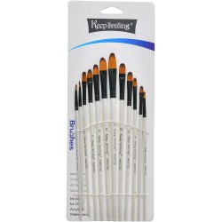 Artist Filbert Brush Set of 12 pcs