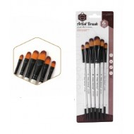 طقم 6 فرشة بيضاوي عصا قصيره بيضاء