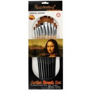 9 Piece Straight Brush Mona Lisa  Long Stick 