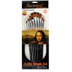 9 Piece Straight Brush Mona Lisa  Long Stick 