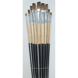  9 Piece Chisel Brush Mona Lisa Long Stick