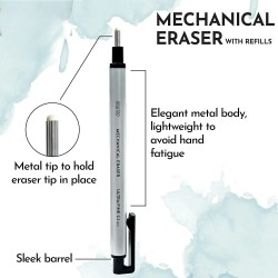 Eraser Mono Zero Round Eraser Pen Shape 2.3 ml - Silver