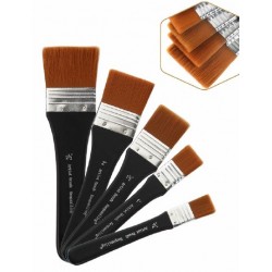 Set of 5 Straight gesso brushes wooden stick