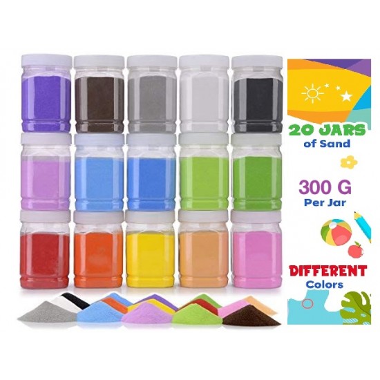 Coloured Sand 300g Fine Sand, 17 colors, In Jar